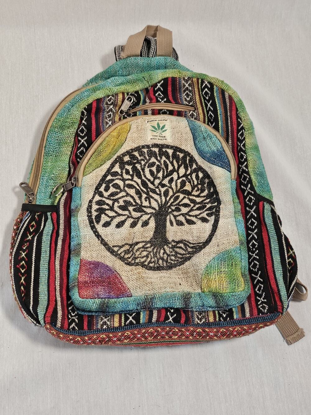 Natural Handmade Unique Pure Hemp Backpack - Made In Nepal
